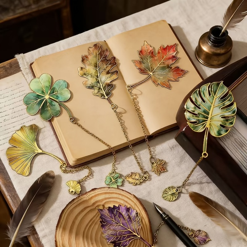 Resin Art Bookmark - 1 marque-page vintage en forme de