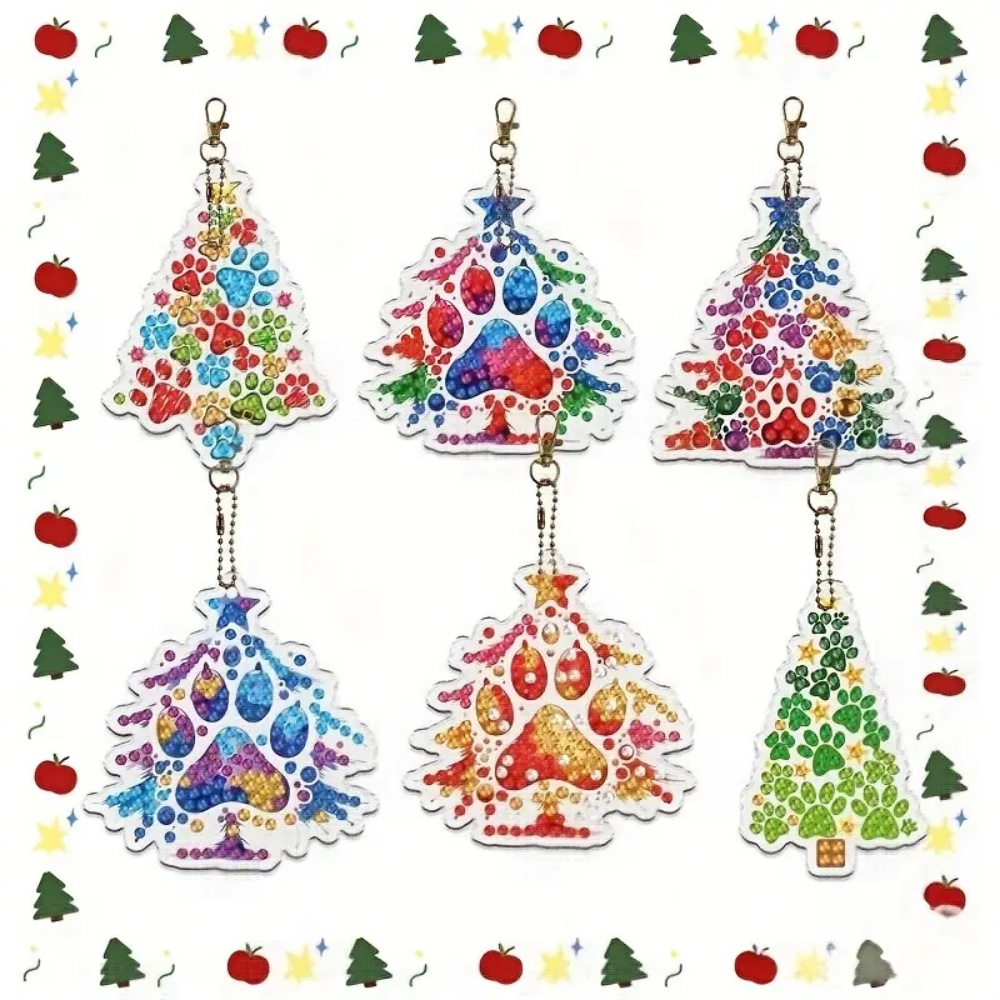 Resin Art Bookmark - Lot de 6 porte-clés de Noël