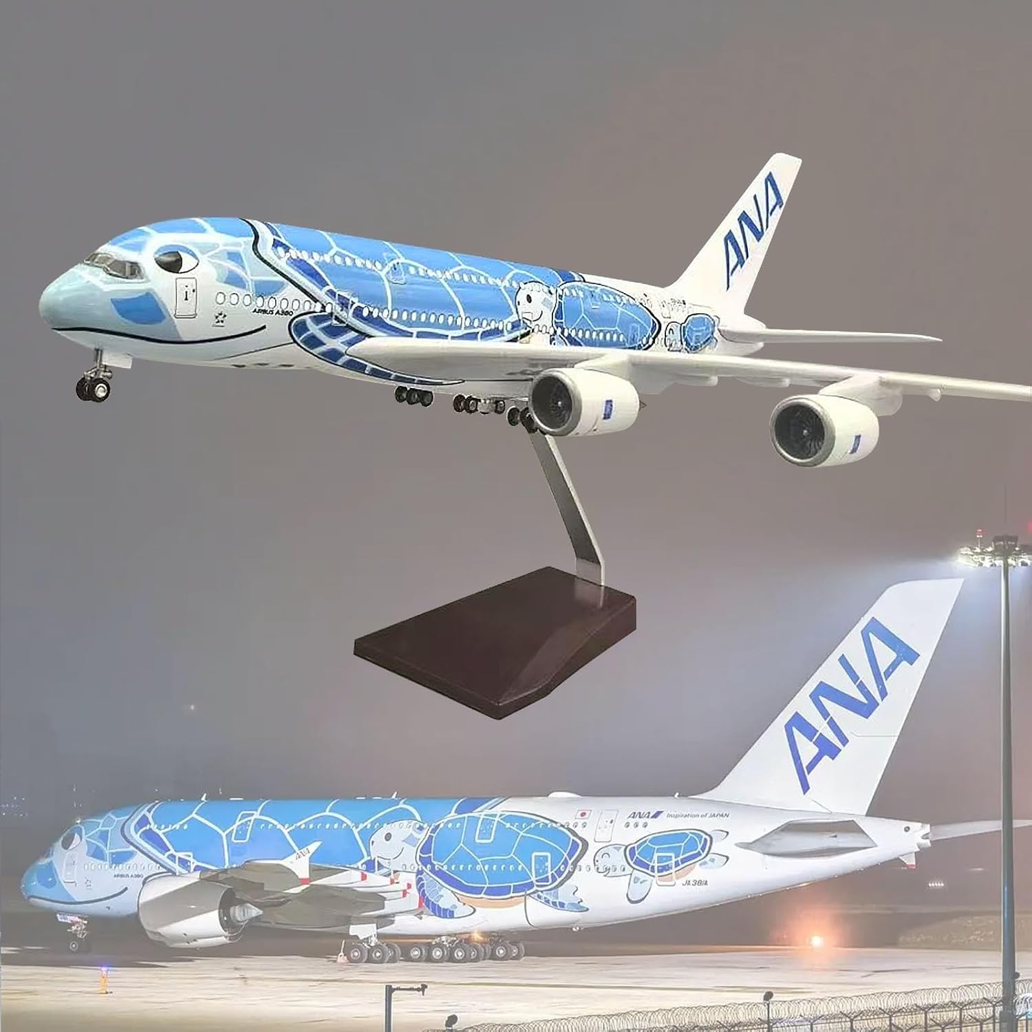 Resin Art Beach - Avion A380 Air japonais Ana Airlines,