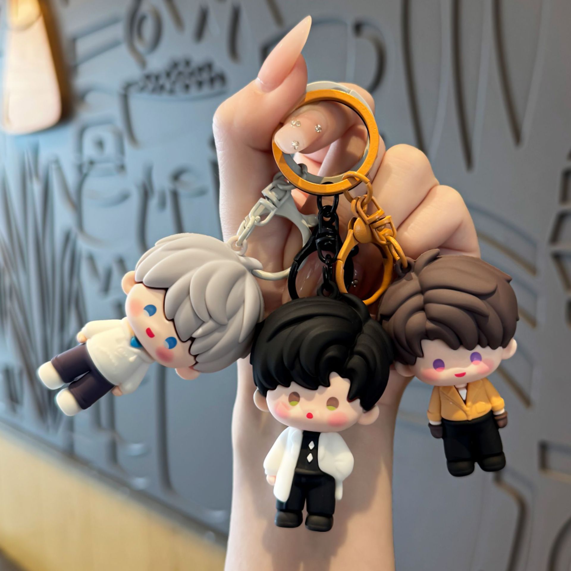 Resin Art Toys - Porte-clés figurine en résine Love and