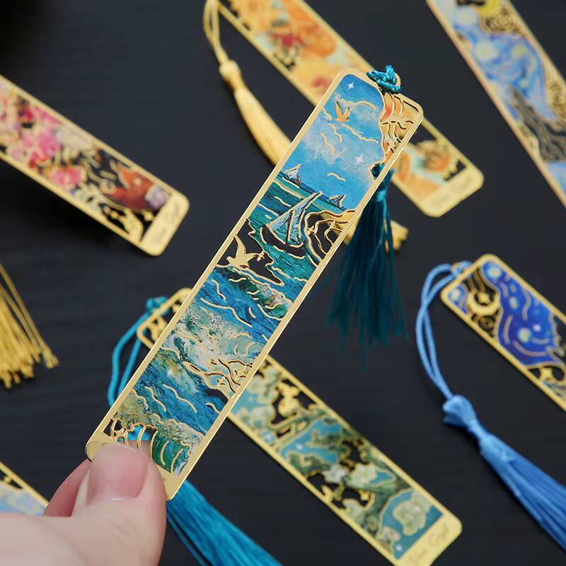 Resin Art Bookmark - Marque-page en métal créatif, peinture à