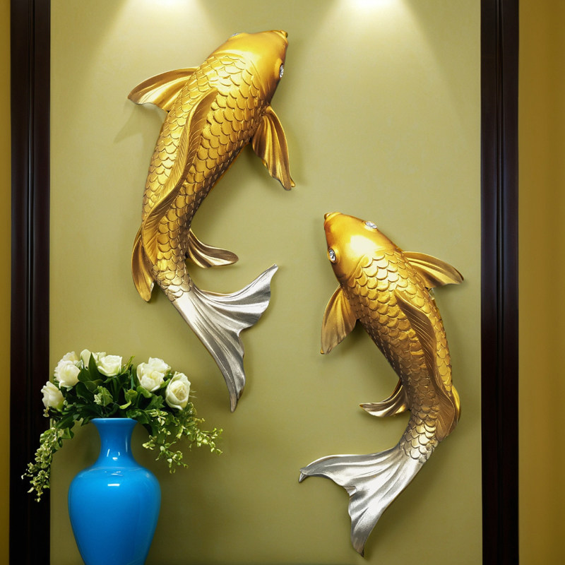 Resin Art Sticker - Décoration murale 3D Poisson Koi Porte-Bonheur,