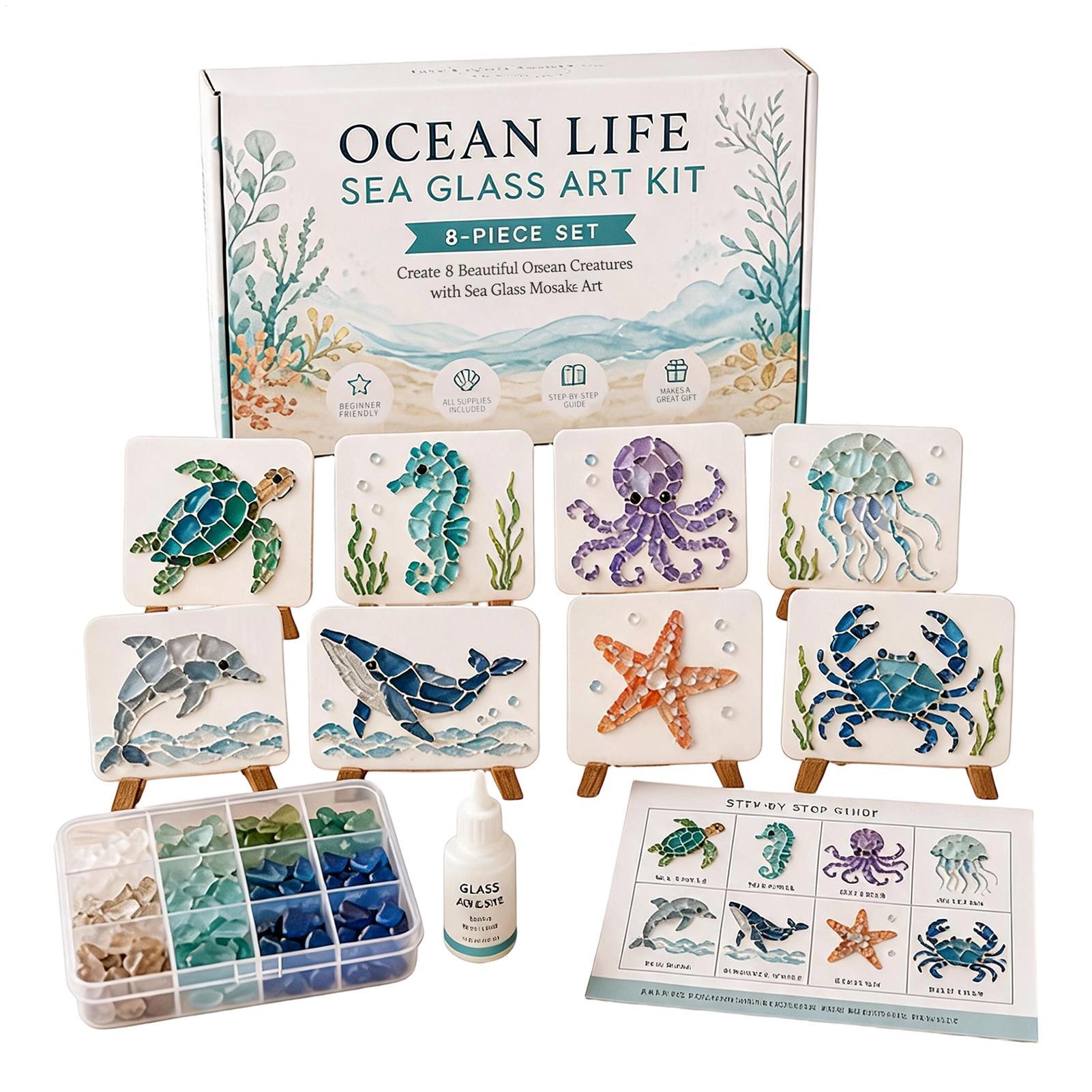 Resin Art Beach - Kit d'art mosaïque en verre de