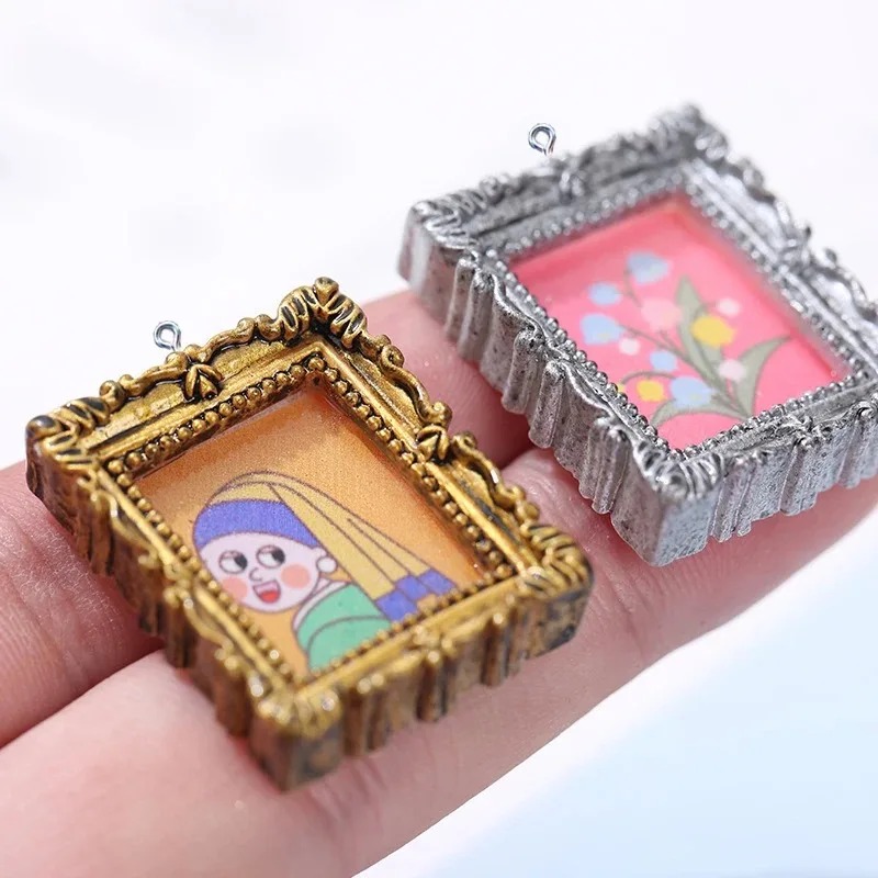 Resin Art Pendant - 10 pièces de cabochons plats vintage