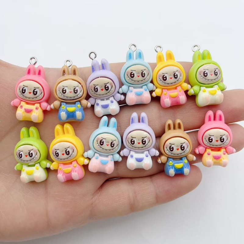 Resin Art Pendant - 10 Breloques en résine Kawaii Lapin