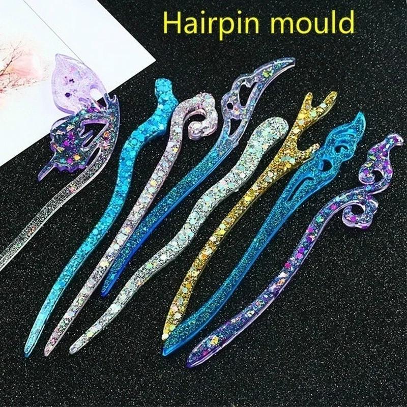 Resin Art Materials - Épingle à cheveux transparente en Silicone,