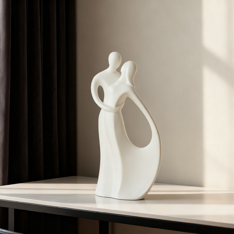 Resin Art Gift For Wedding - Sculpture de couple en céramique nordique,