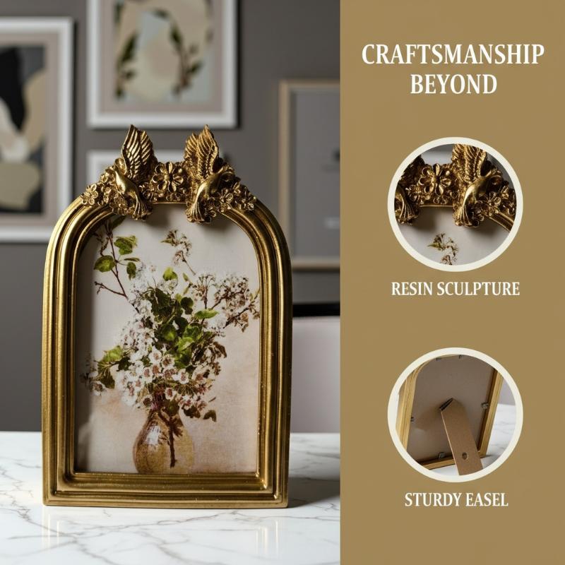 Resin Art Photo Frame - Cadre photo ovale rétro pour décoration