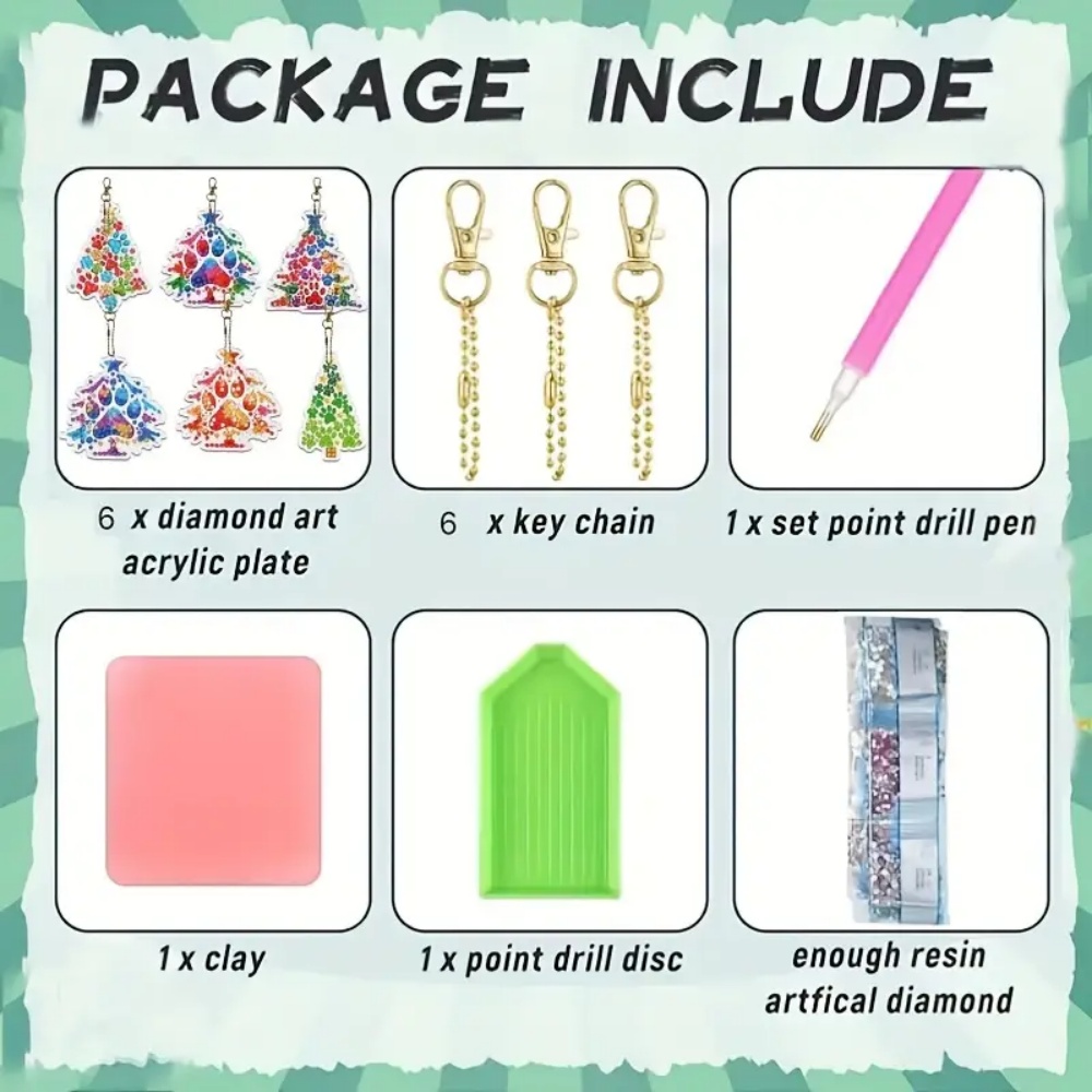 Lot de 6 porte-clés de Noël à  - Resin Art Bookmark avis et prix