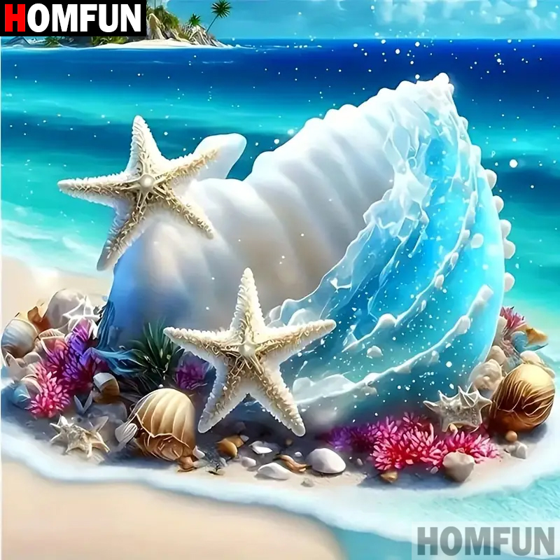 HOMFUN bricolage 5d diamant pe - Resin Art Beach avis et prix