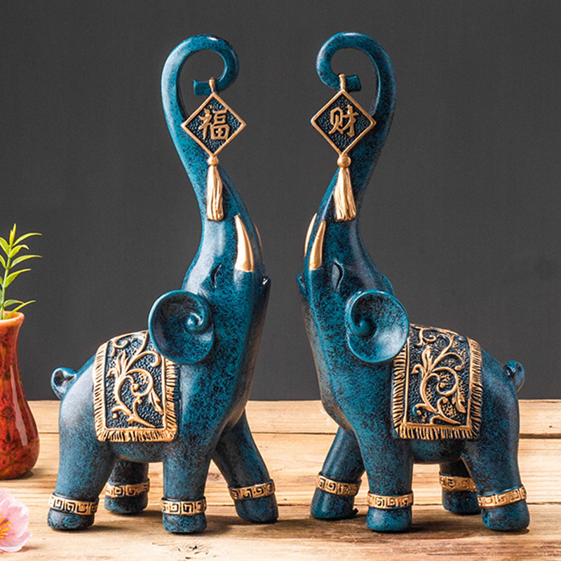 Une paire de figurines éléphan - Resin Art Gift For Wedding avis et prix